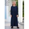 imageGORLYA Girls Long Sleeve Floral Print Loose Casual Holiday Long Maxi Dress with Pockets 412 YearsNavylong Sleeve