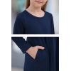 imageGORLYA Girls Long Sleeve Floral Print Loose Casual Holiday Long Maxi Dress with Pockets 412 YearsNavylong Sleeve
