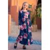 imageGORLYA Girls Long Sleeve Floral Print Loose Casual Holiday Long Maxi Dress with Pockets 412 YearsRed Flowerlong Sleeve