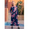 imageGORLYA Girls Long Sleeve Floral Print Loose Casual Holiday Long Maxi Dress with Pockets 412 YearsRed Flowerlong Sleeve