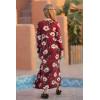 imageGORLYA Girls Long Sleeve Floral Print Loose Casual Holiday Long Maxi Dress with Pockets 412 YearsRed Printlong Sleeve