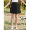 imageGORLYA Girls Modest Simple Casual Vintage Elastic Waist ALine Short Skirt for 614Y KidsBlack