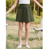 imageGORLYA Girls Modest Simple Casual Vintage Elastic Waist ALine Short Skirt for 614Y KidsGreen