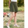 imageGORLYA Girls Modest Simple Casual Vintage Elastic Waist ALine Short Skirt for 614Y KidsGreen