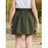 imageGORLYA Girls Modest Simple Casual Vintage Elastic Waist ALine Short Skirt for 614Y KidsGreen