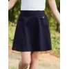 imageGORLYA Girls Modest Simple Casual Vintage Elastic Waist ALine Short Skirt for 614Y KidsNavy