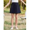 imageGORLYA Girls Modest Simple Casual Vintage Elastic Waist ALine Short Skirt for 614Y KidsNavy