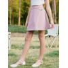 imageGORLYA Girls Modest Simple Casual Vintage Elastic Waist ALine Short Skirt for 614Y KidsPink
