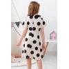 imageGORLYA Girls Short Sleeve Casual Vintage Peter Pan Collar Fit and Flare Skater Party Dress with Pockets 412 YearsBeige Dot
