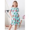 imageGORLYA Girls Short Sleeve Casual Vintage Peter Pan Collar Fit and Flare Skater Party Dress with Pockets 412 YearsBlue Dot Print