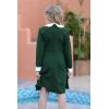 imageGORLYA Girls Short Sleeve Casual Vintage Peter Pan Collar Fit and Flare Skater Party Dress with Pockets 412 YearsGreen  Long Sleeve