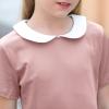 imageGORLYA Girls Short Sleeve Casual Vintage Peter Pan Collar Fit and Flare Skater Party Dress with Pockets 412 YearsPink