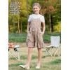 imageGORLYA Girls Skirt Sets Casual Short Sleeve Knit Tops and Floral Ruffle Hem Summer Cami Dress 2PCS Outfit Clothes 614YBrown Print