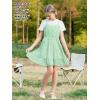 imageGORLYA Girls Skirt Sets Casual Short Sleeve Knit Tops and Floral Ruffle Hem Summer Cami Dress 2PCS Outfit Clothes 614YGreen Flower