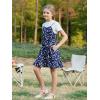 imageGORLYA Girls Skirt Sets Casual Short Sleeve Knit Tops and Floral Ruffle Hem Summer Cami Dress 2PCS Outfit Clothes 614YNavy Print