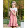 imageGORLYA Girls Skirt Sets Casual Short Sleeve Knit Tops and Floral Ruffle Hem Summer Cami Dress 2PCS Outfit Clothes 614YPink Flower
