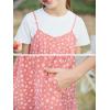 imageGORLYA Girls Skirt Sets Casual Short Sleeve Knit Tops and Floral Ruffle Hem Summer Cami Dress 2PCS Outfit Clothes 614YPink Flower