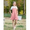 imageGORLYA Girls Skirt Sets Casual Short Sleeve Knit Tops and Floral Ruffle Hem Summer Cami Dress 2PCS Outfit Clothes 614YPink Flower