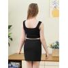imageGORLYA Girls Skirt Sets Sleeveless Casual Summer Crop Tank Tops and Bodycon Short Pencil Skirt 2PCS Outfit Clothes 614YBlack