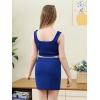 imageGORLYA Girls Skirt Sets Sleeveless Casual Summer Crop Tank Tops and Bodycon Short Pencil Skirt 2PCS Outfit Clothes 614YBlue
