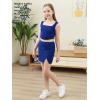 imageGORLYA Girls Skirt Sets Sleeveless Casual Summer Crop Tank Tops and Bodycon Short Pencil Skirt 2PCS Outfit Clothes 614YBlue