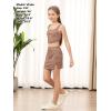 imageGORLYA Girls Skirt Sets Sleeveless Casual Summer Crop Tank Tops and Bodycon Short Pencil Skirt 2PCS Outfit Clothes 614YLeopard
