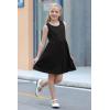 imageGORLYA Cute Girls Summer Casual Party Aline Midi Tank Dress with Pockets for 414T KidsBlack