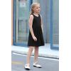imageGORLYA Cute Girls Summer Casual Party Aline Midi Tank Dress with Pockets for 414T KidsBlack