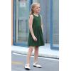 imageGORLYA Cute Girls Summer Casual Party Aline Midi Tank Dress with Pockets for 414T KidsGreen
