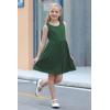 imageGORLYA Cute Girls Summer Casual Party Aline Midi Tank Dress with Pockets for 414T KidsGreen