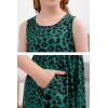 imageGORLYA Cute Girls Summer Casual Party Aline Midi Tank Dress with Pockets for 414T KidsGreen Leopard