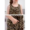 imageGORLYA Cute Girls Summer Casual Party Aline Midi Tank Dress with Pockets for 414T KidsLeopard