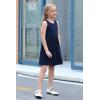 imageGORLYA Cute Girls Summer Casual Party Aline Midi Tank Dress with Pockets for 414T KidsNavy