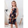 imageGORLYA Cute Girls Summer Casual Party Aline Midi Tank Dress with Pockets for 414T KidsOrange Flower