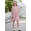 imageGORLYA Cute Girls Summer Casual Party Aline Midi Tank Dress with Pockets for 414T KidsPink