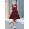 imageGORLYA Cute Girls Summer Casual Party Aline Midi Tank Dress with Pockets for 414T KidsWine Red