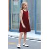 imageGORLYA Cute Girls Summer Casual Party Aline Midi Tank Dress with Pockets for 414T KidsWine Red