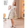 imageGORLYA Girls Floral Print Ruffle Sleeve Tiered Loose Fit Pleated Swing Midi Dress 414TBeige Print