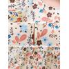imageGORLYA Girls Floral Print Ruffle Sleeve Tiered Loose Fit Pleated Swing Midi Dress 414TBeige Print