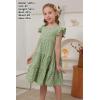 imageGORLYA Girls Floral Print Ruffle Sleeve Tiered Loose Fit Pleated Swing Midi Dress 414TGreen Flower