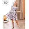 imageGORLYA Girls Floral Print Ruffle Sleeve Tiered Loose Fit Pleated Swing Midi Dress 414TMauve Print