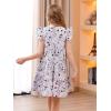 imageGORLYA Girls Floral Print Ruffle Sleeve Tiered Loose Fit Pleated Swing Midi Dress 414TMauve Print