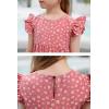 imageGORLYA Girls Floral Print Ruffle Sleeve Tiered Loose Fit Pleated Swing Midi Dress 414TPink Flower