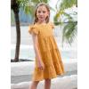 imageGORLYA Girls Floral Print Ruffle Sleeve Tiered Loose Fit Pleated Swing Midi Dress 414TYellow Flower