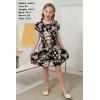 imageGORLYA Girls Flutter Sleeve Stretchy ALine Swing Flared Skater Party Dress with Pockets for 412 Years KidsBlack Print
