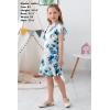 imageGORLYA Girls Flutter Sleeve Stretchy ALine Swing Flared Skater Party Dress with Pockets for 412 Years KidsBlue Flower