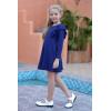 imageGORLYA Girls Flutter Sleeve Stretchy ALine Swing Flared Skater Party Dress with Pockets for 412 Years KidsBluelong Sleeve