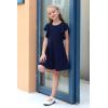 imageGORLYA Girls Flutter Sleeve Stretchy ALine Swing Flared Skater Party Dress with Pockets for 412 Years KidsNavy