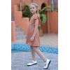 imageGORLYA Girls Flutter Sleeve Stretchy ALine Swing Flared Skater Party Dress with Pockets for 412 Years KidsPink