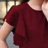 imageGORLYA Girls Flutter Sleeve Stretchy ALine Swing Flared Skater Party Dress with Pockets for 412 Years KidsWine Red